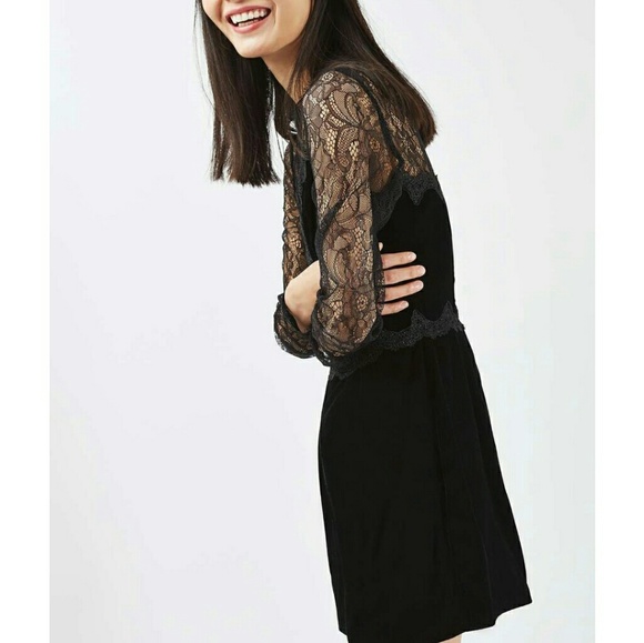 TOPSHOP Lace and Velvet Romper - Picture 4 of 6